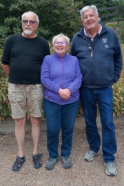 Bernard, Martine, Christian Vainqueurs de la pétanque du 9 octobre 2026 : Bernard, Martine, Christian